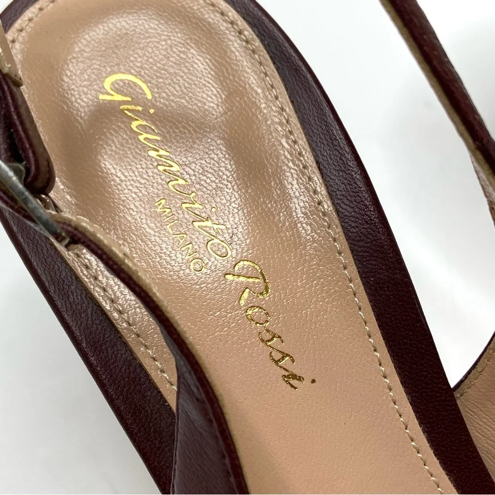 Gianvito Rossi Leather Cap Toe Slingback Size 39